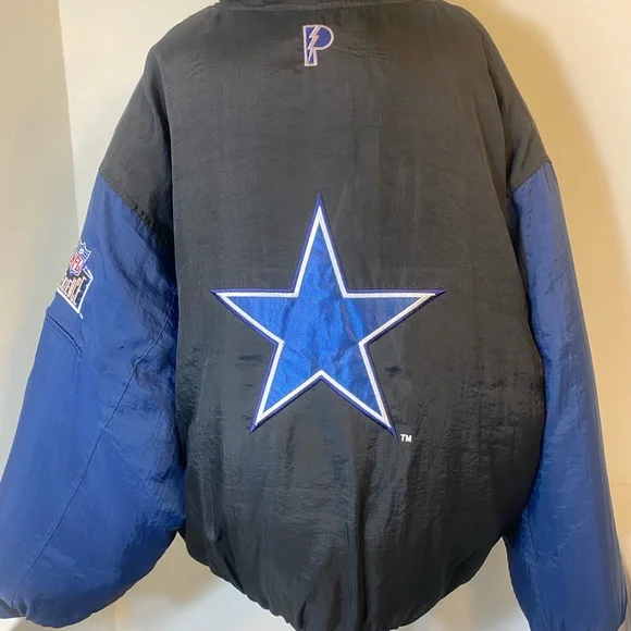 Men’s size XXL Cowboys NFL experience Nylon zipper & button jacket vintage - Picture 5 of 15